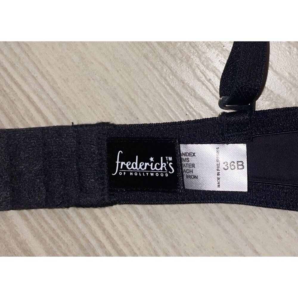 Fredericks of Hollywood Exxtreme Bra Lined Underwire Womens 36B Black New Nwt - Picture 6 of 7